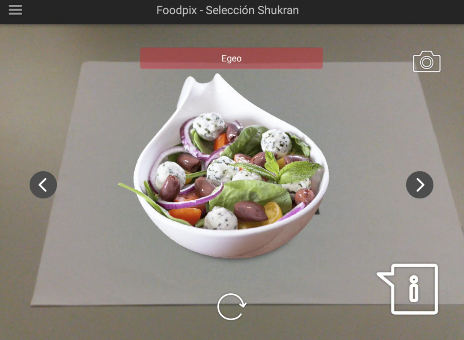 AR based food menu
