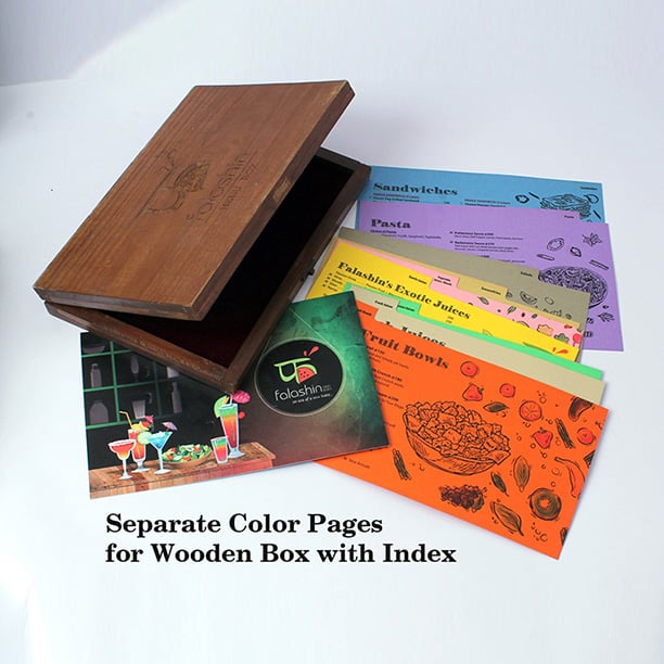 wooden box menu idea