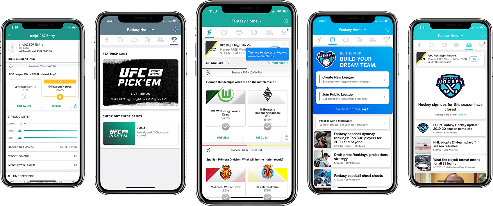 best ESPN fantasy sports apps screen