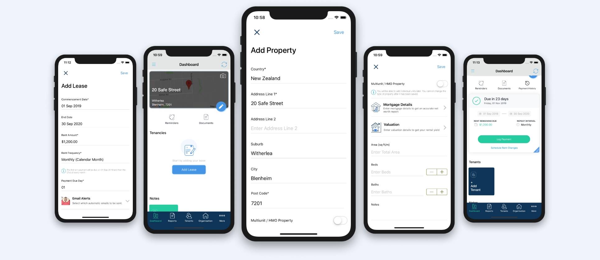 Screenshots of Landlord App