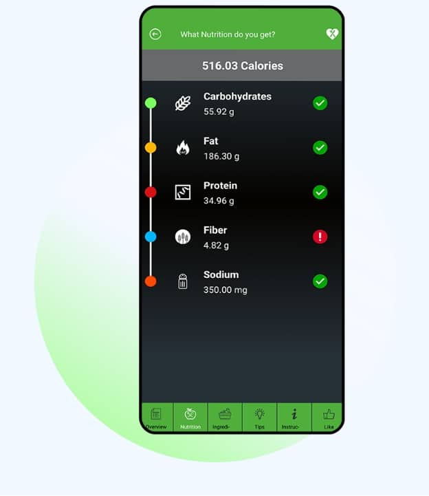 Diet Meal Plan App Nutrition Screen