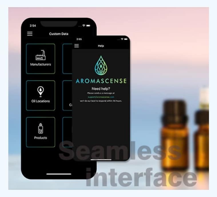 essential oils app custom data