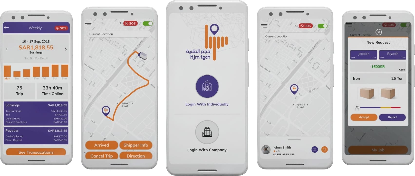 app screenshots for transportation