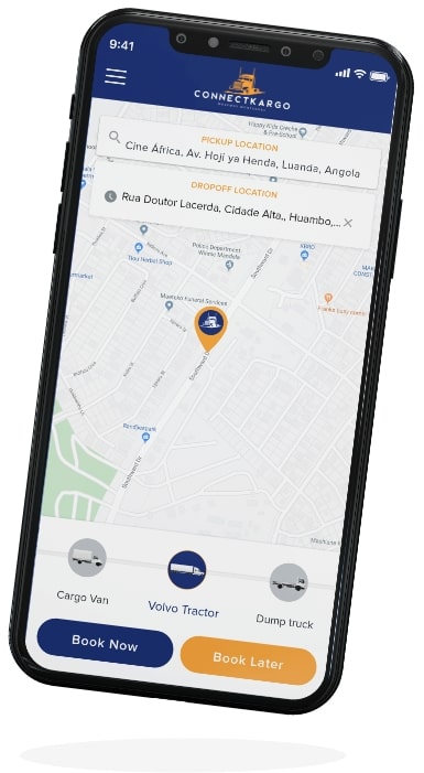 connectcargo shipper app screen two