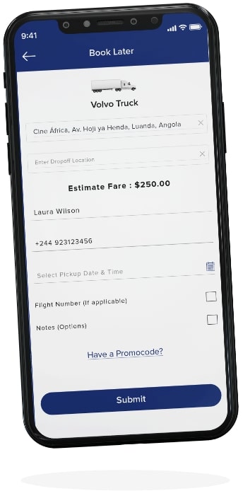 connectcargo shipper app screen three