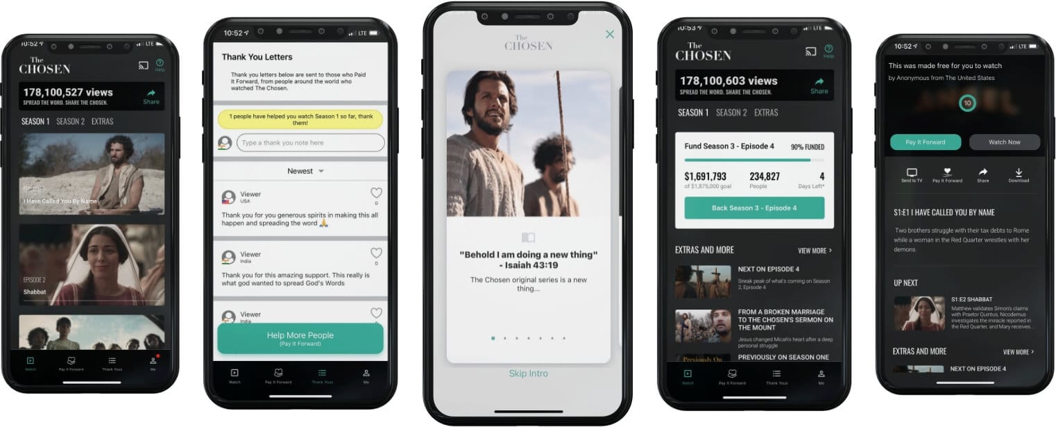 screenshots of the chosen app