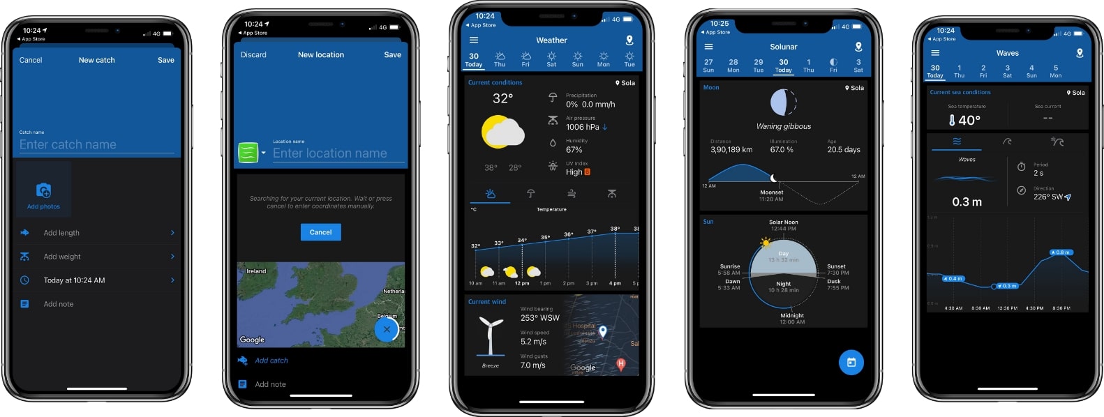 Fishing points mobile app screenshots