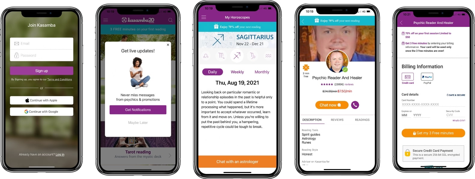 screenshot of the apps like kasamba
