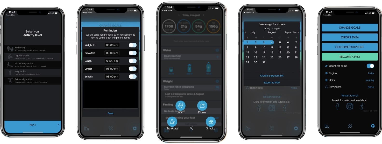 screenshot of the keto diet app