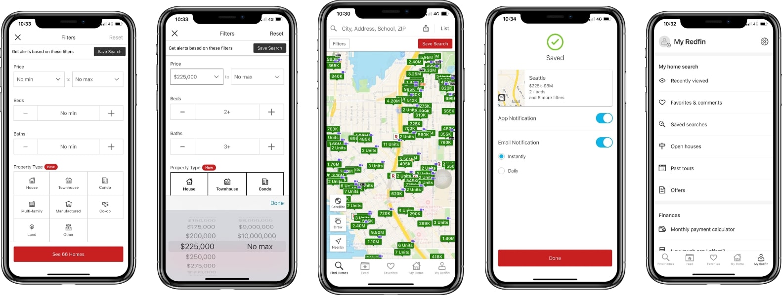 screenshot of the redfin application