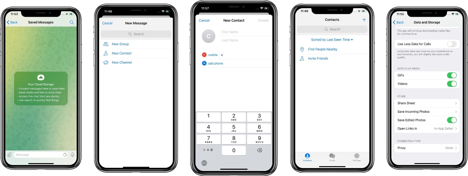 screenshot of the telegram app