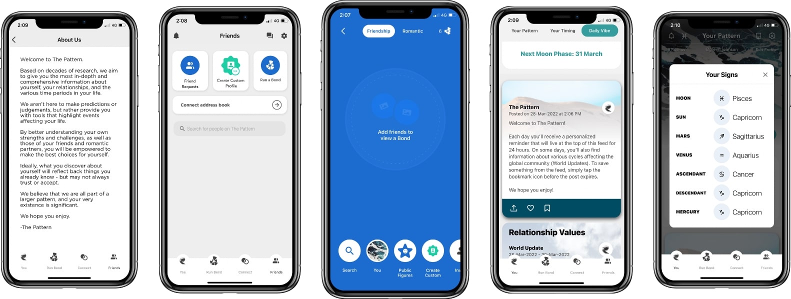 Screenshots of The Pattern App