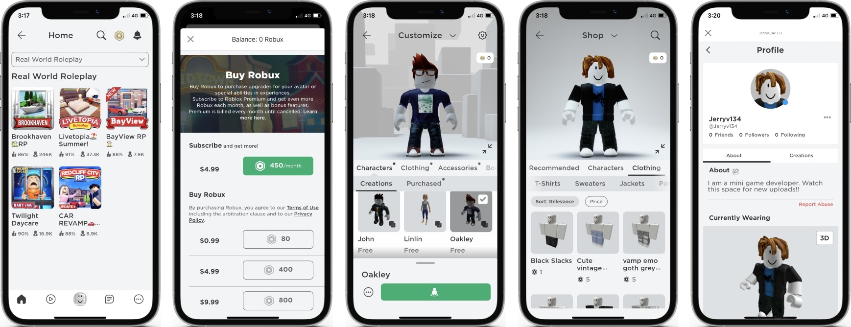 Screenshots of the VR Roblox Games Platform
