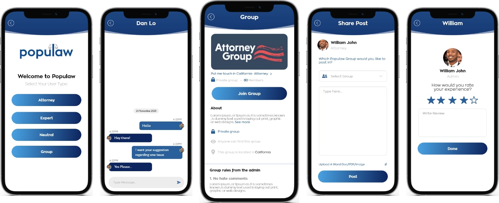 UI of the Populaw App