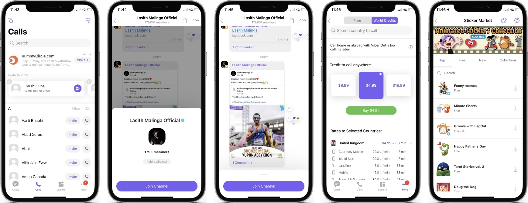 Screenshots of Viber-Chat App