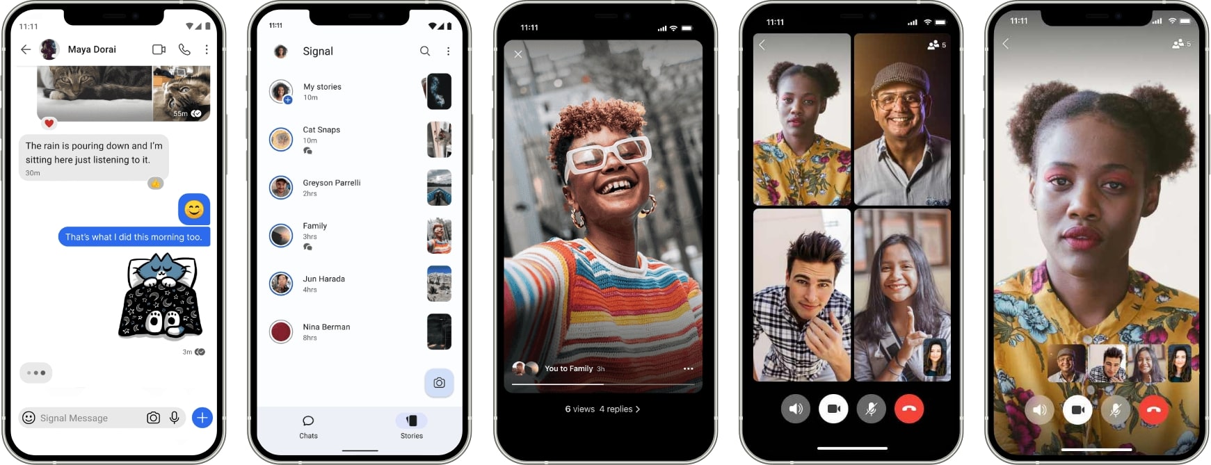 Screenshots of Signal App