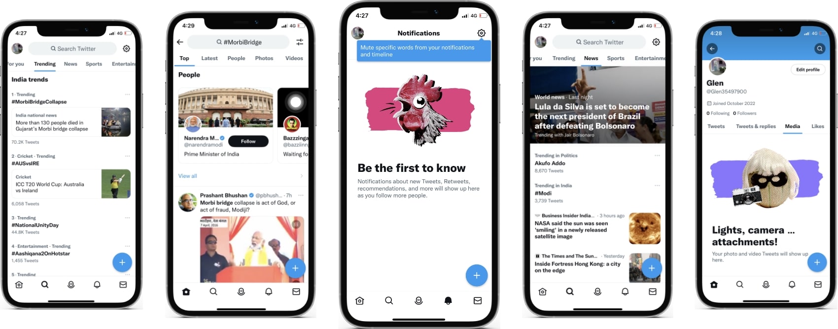 Screenshots of the Twitter App