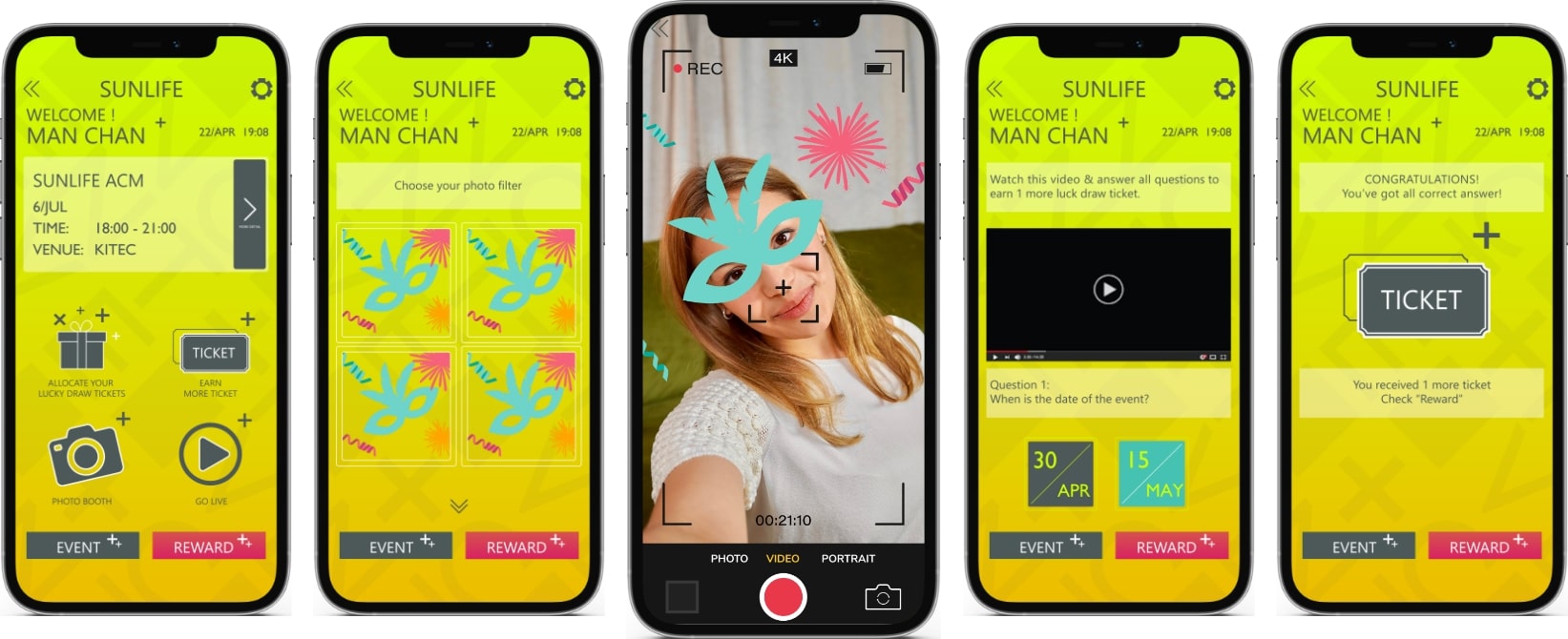 Snippets of the Event Management and Planning System