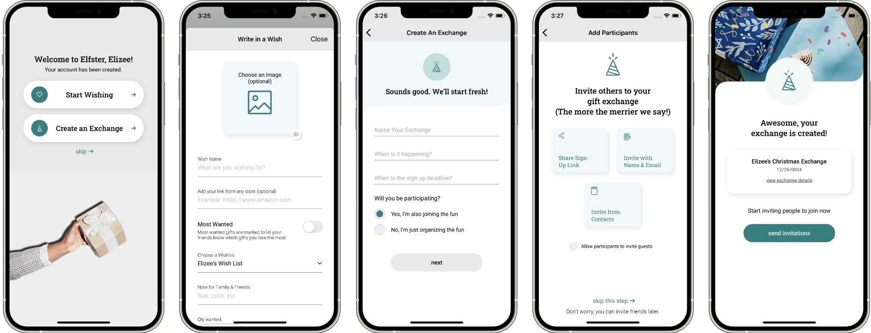 Elfster App Screenshots