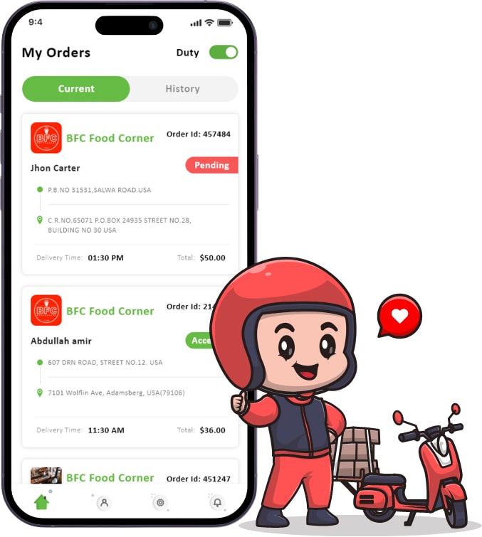 Delivery Boy App Features