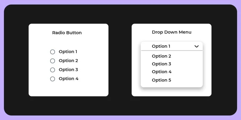 Radio Buttons vs Dropdown Lists