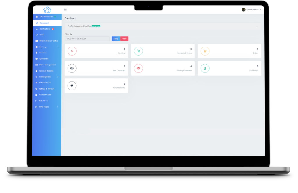 feature of web portal for clinics
