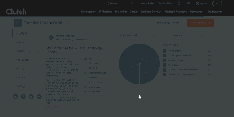Excellent Webworld on Clutch