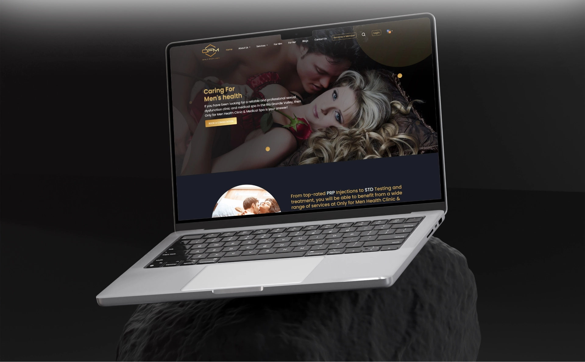 Medical Application Only For Men Web Design