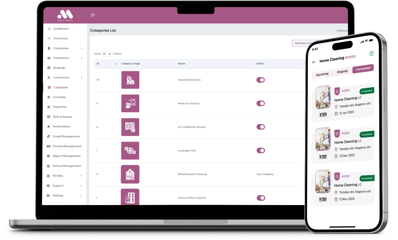 handyman services web and app ui
