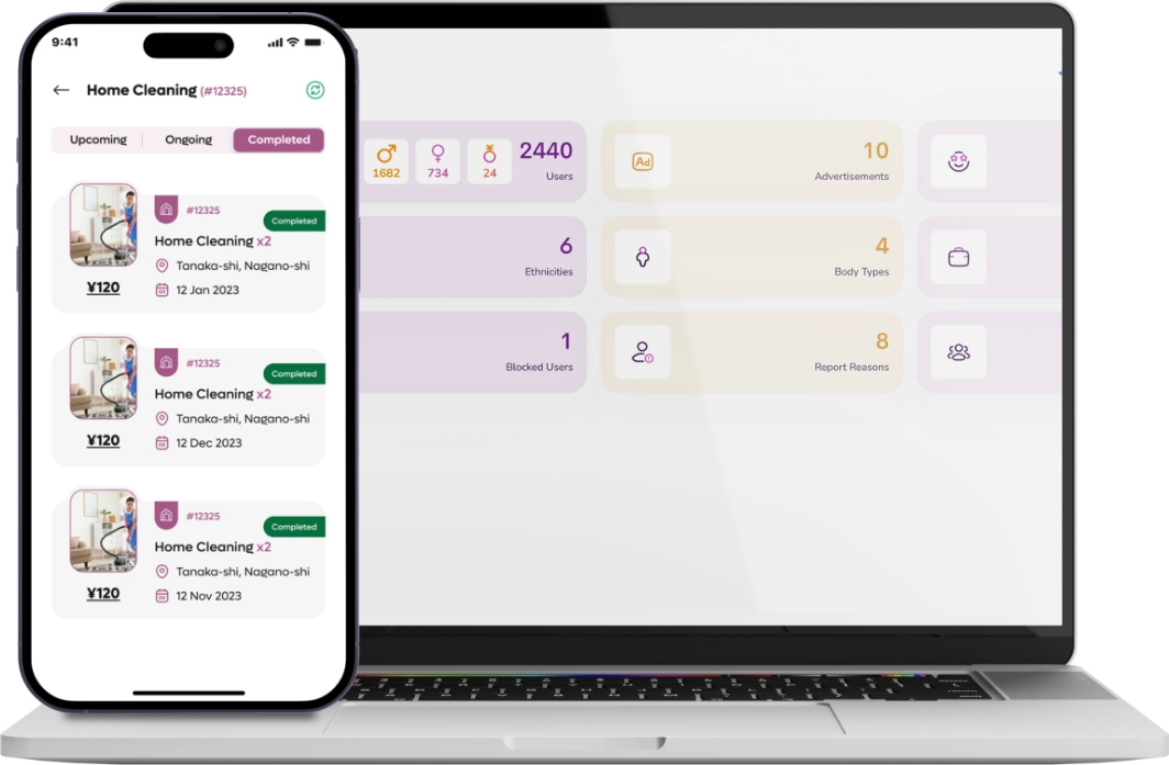 web and app design for managing ever home service