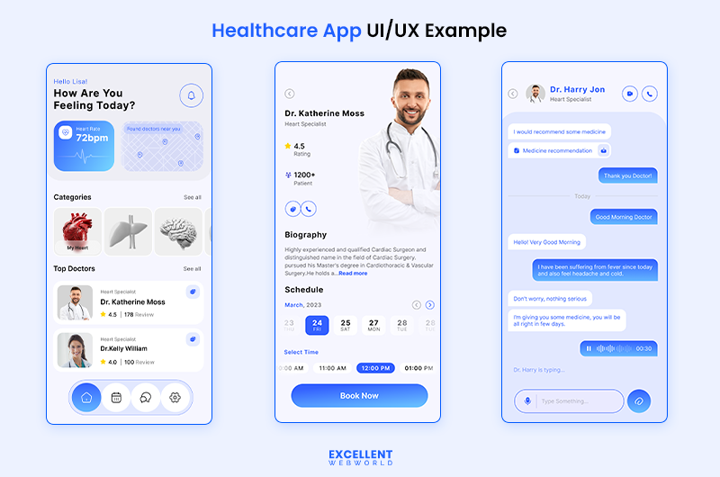 User friendly UIUX Design of Healthcare App