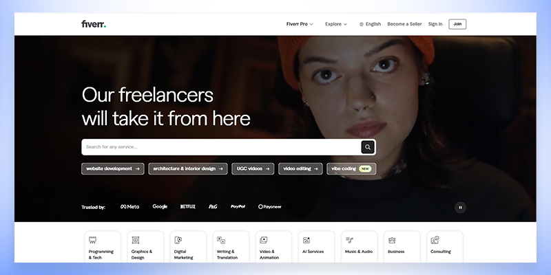 Fiverr Marketplace Screenshot