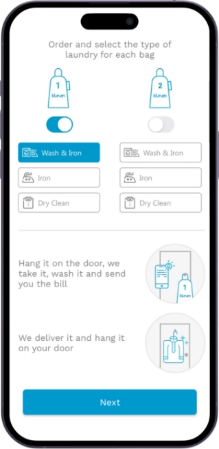 Klean Smart Laundry App UI