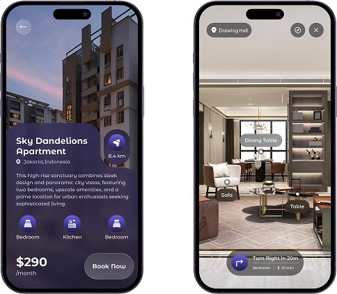 Real Estate App UI with Features